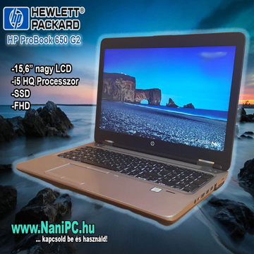 Könnyű és tartós HP ProBook 650 G2 i5-6440HQ/8GB DDR4/256SSD/FHD/15,6