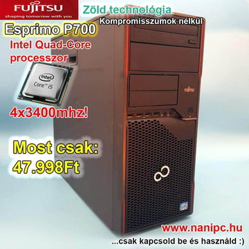 Zöld technológia Fujitsu Esprimo P700 PC i5-2400/8GB/250 Ingyen házhoz Garanciás