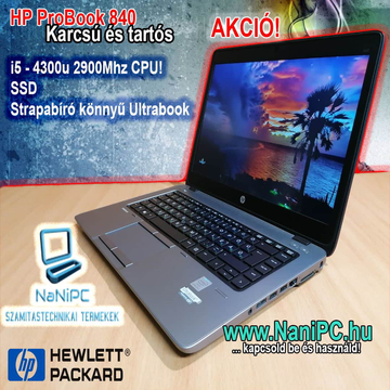 Karcsú és tartós HP EliteBook 840 i5-4300U/8/180SSD/14
