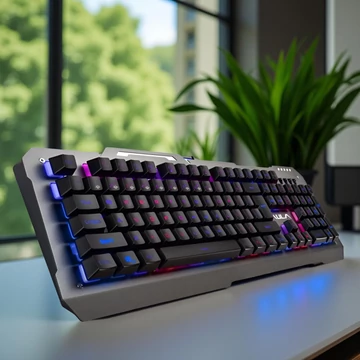 AULA MOON SLASHER Gaming RGB fém billentyűzet Cseh/Szlovák kiosztás