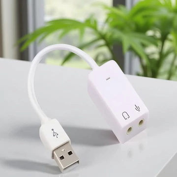Külső USB hankártya adapter mikrofon és hangszóró csatlakoztatásához