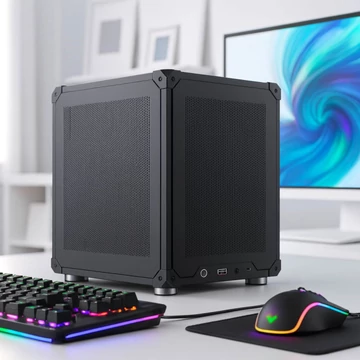 Piccolo INTELo GAMERo kompakt gaming PC Intel i5-14400F processzorral és RTX5060 videokártyával Jonsbo J6 Mini MESH házban