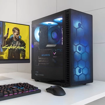 RGB Gamer PC AMD RYZEN 7 5700G 32GB RAM 1TB NVME SSD RX7600 8GB grafikus kártya toronyhűtő Observatory Mesh RGB ház