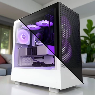 RYZEN 7 RGB gaming PC AMD Ryzen 7 7700X processzorral és Radeon RX 9060 XT grafikus kártyával NZXT H5 FLOW RGB házzal