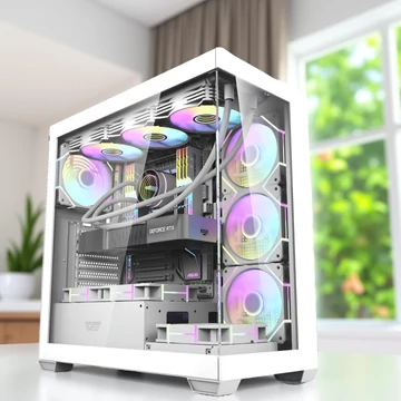 DARKFLASH i7-12700F/32DDR5/1TB NVME/RTX5060/Vízhűtés Gamer PC AKVÁRIUM házban