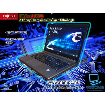 A Profi Japán karcsú Ultrabook Fujitsu Lifebook E746 i7-6500u/8/256SSD/14” Garanciás Ingyen házhoz