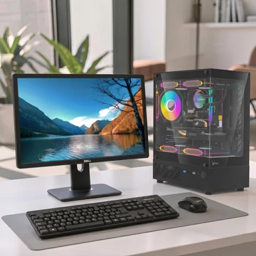 Formula V Line Crystal i3-13100F gamer PC szett Dell P2212H 22 colos Full HD monitorral és Meetion MT-C100 billentyűzet-egér kombinációval