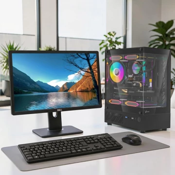 Formula V Line Crystal i5-9400 komplett PC szett Dell P2212H 22 colos Full HD monitorral és Meetion MT-C100 USB billentyűzet-egér kombinációval
