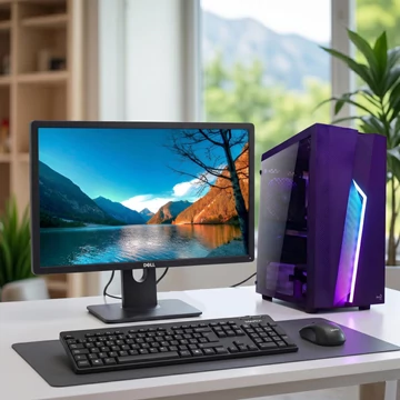 Performer Gold i3-12100F RTX 3050 gamer PC komplett szett Dell P2212H 22 colos Full HD monitorral és Meetion MT-C100 billentyűzettel és egérrel