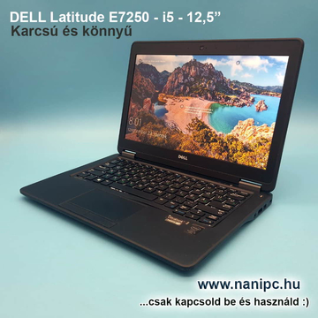 Karcsú és könnyű DELL E7250 i5-5300u/8GB/256SSD/12,5" Laptop