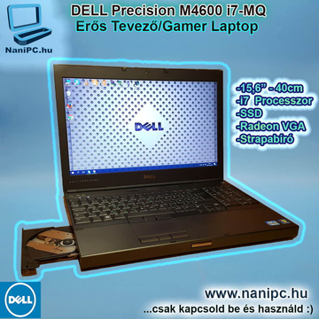 ✅AKCIÓ❗ Mobil erőmű DELL Precision M4600 i7-2720QM/16GB/256GB/Radeon 6700M/15,6"