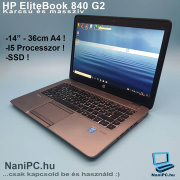 Karcsú és tartós HP ProBook 840 G2 i5-5300U/8/256SSD/FHD/14