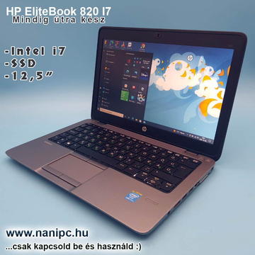 Útra kész HP EliteBook 820 G1 Ultrabook i7-4600U/8/256SSD/12.5