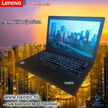 Lenovo x260 i5-6300u/8GB RAM!/240SSD/HD520/FHD 12,5” A mobilitás új csúcsa garanciás ingyen házhoz