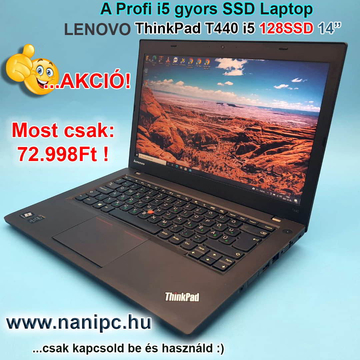 A Strapabíró Lenovo ThinkPad T440 i5-4300u/8/128SSD/14