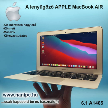 Lenyűgöző APPLE MacBook AIR 6.1 A1465 I5-4250U/4/128SSD/11,6