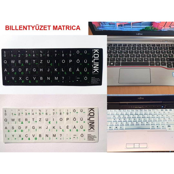 Kolink Billentyűzet áttetsző fluoreszkáló matrica HU Fehér/Fekete
