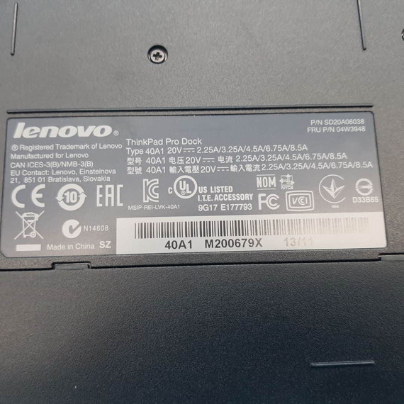 Lenovo ThinkPad Pro Dokkoló HDMI verzió P50/P51/T450/T550/T440/T540p/ X240/ T560.. (40A2) Port replicator