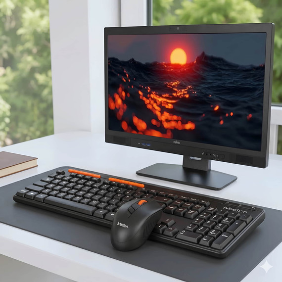 Minden egyben AIO PC Fujitsu Esprimo K558 i5-8400T/8GB/256GB SSD/USB/Cam/DVD-RW/FHD/24" + bill + egér