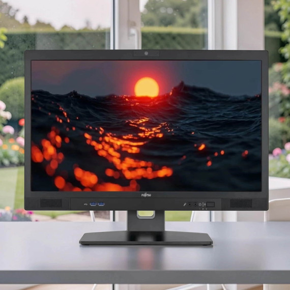 Minden egyben AIO PC Fujitsu Esprimo K558 i5-8400T/8GB/256GB SSD/USB/Cam/DVD-RW/FHD/24" + bill + egér
