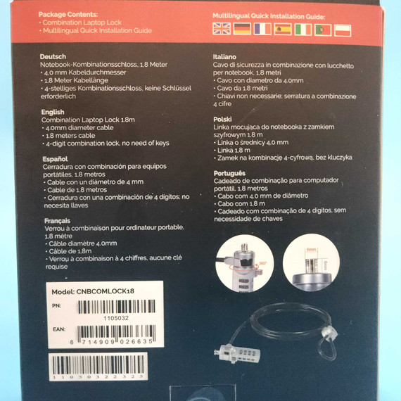 CONCEPTRONIC univerzális, változtatható számkódos Laptop kábelzár (Kensigton, T-Lock) CONCEPTRONIC univerzális, változtatható számkódos Laptop kábelzár (Kensigton, T-Lock)