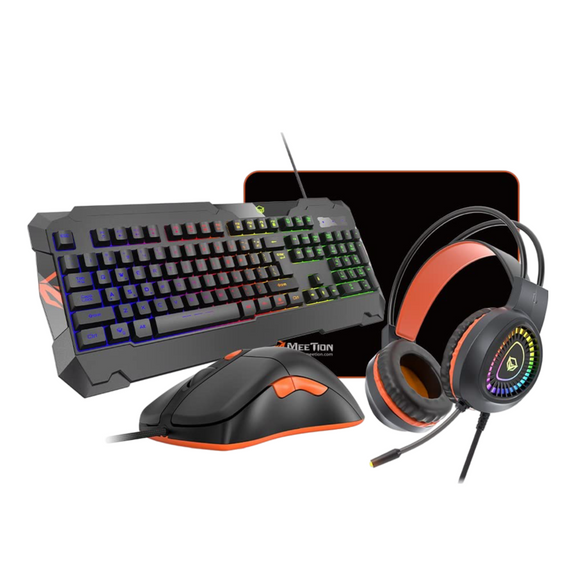 Meetion C505 4 in 1 Gaming készlet, Egér, angol billentyűzet, fejhallgató, egérpad, RGB világítással Meetion C505 4 in 1 Gaming készlet, Egér, angol billentyűzet, fejhallgató, egérpad, RGB világítással