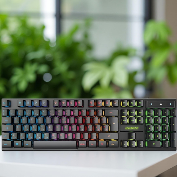 Everest Gamer Magyar Billentyűzet KB-188 Borealis Rainbow