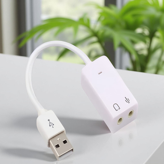 Külső USB hankártya adapter mikrofon és hangszóró csatlakoztatásához