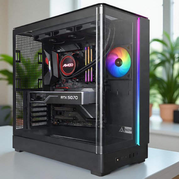 MONTECH KING Ryzen 7 7700X/32GB DDR5/2TB NVME SSD/RTX5070 12GB/Vízhűtés Gamer PC