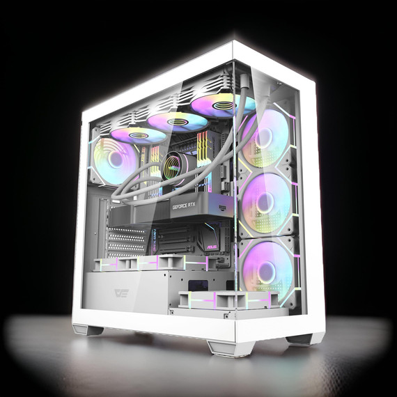 DARKFLASH i7-12700F/32DDR5/1TB NVME/RTX5060 8GB/Vízhűtés Gamer PC AKVÁRIUM házban
