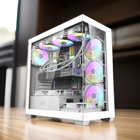 DARKFLASH i7-12700F/32DDR5/1TB NVME/RTX5060 8GB/Vízhűtés Gamer PC AKVÁRIUM házban