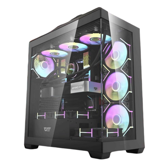 DARKFLASH i7-12700F/32DDR5/1TB NVME/RTX5060 8GB/Vízhűtés Gamer PC AKVÁRIUM házban