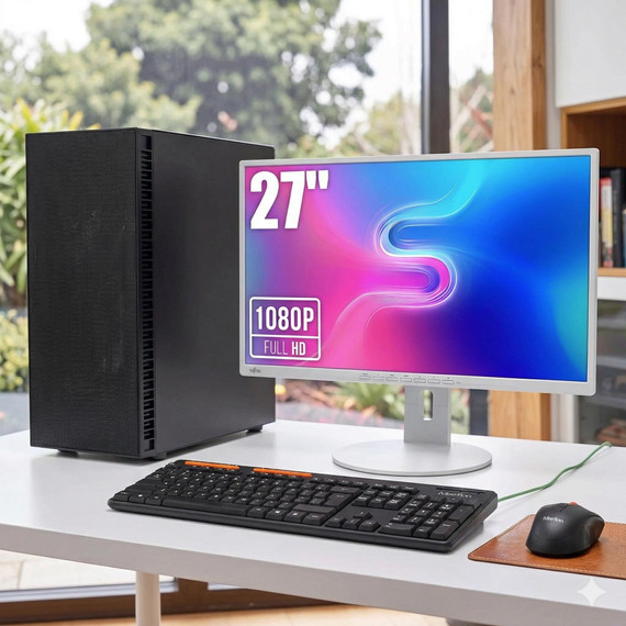 Komplett PC Szett Kolink Observatory HF Mesh Intel Core i5-14400/16GB/1TB NVMe SSD/Intel UHD 730/Fujitsu B27-8 27" FHD Monitor/Meetion Vezeték nélküli Billentyűzet+Egér/Windows 11 vagy 10