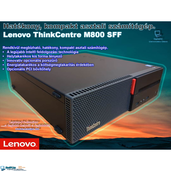 Csendes és megbízható Lenovo ThinkCentre PC M800 SFF G4500/8GBddr4/500HDD