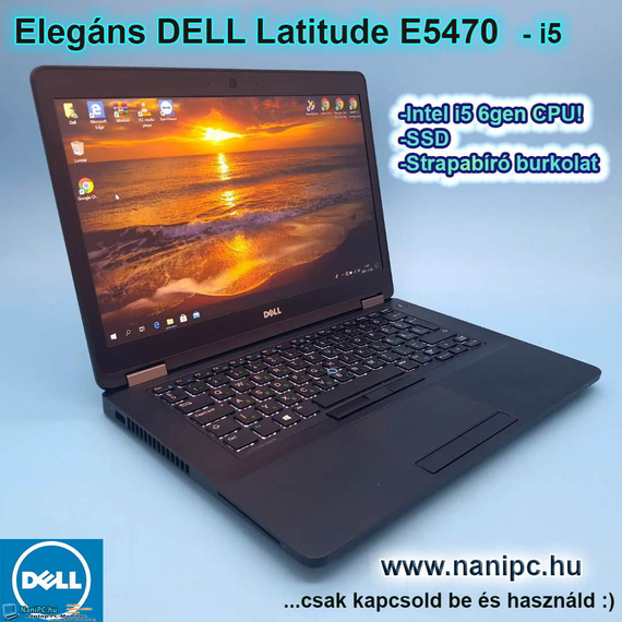Elegáns DELL E5470 i5-6300u/8GB/256SSD/14,1”/FHD Garanciás