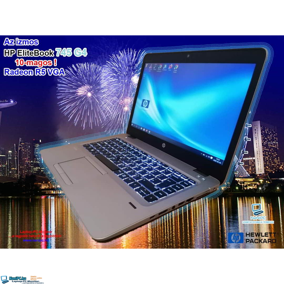 Semmi sem állhat az útjába HP EliteBook 745 G4 Ultrabook A10-8730B-10magos/8DDR4/256SSD/R5 Radeon VGA/14