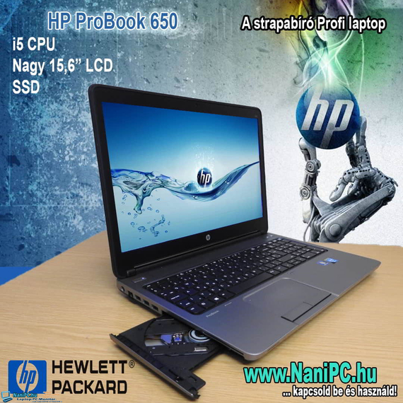Megbízható nagy képernyős HP ProBook 650 Laptop