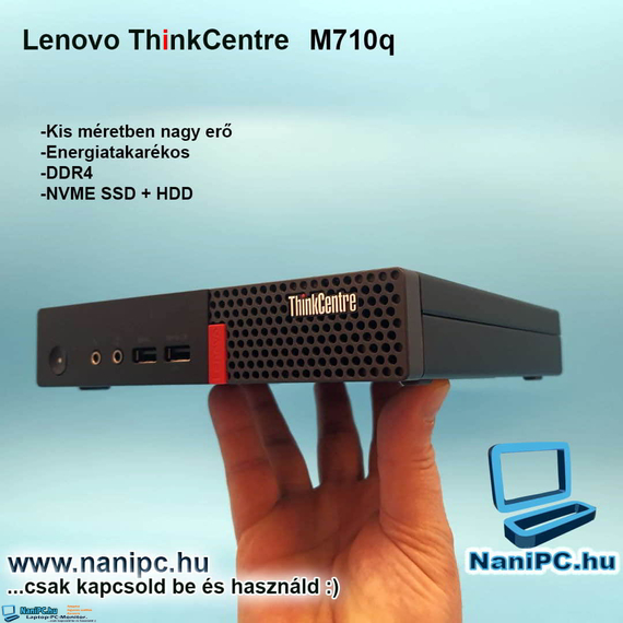 Mini PC Lenovo ThinkCentre Tiny M710Q G4560T/8GB/256SSDNVME+500HDD Garanciás