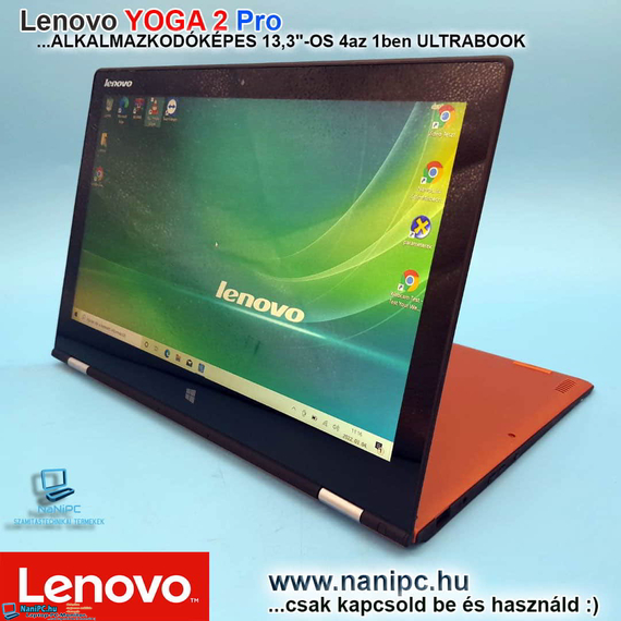 Karcsú és könnyű Lenovo Yoga 2 PRO i5-4210U/8/256SSD/QHD+ Érintőkijelző