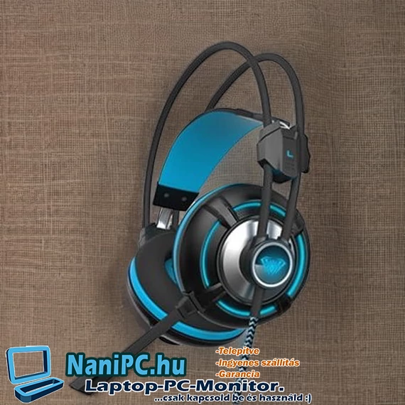 Aula Spirit Wheel rezgő gaming mikrofonos kék headset