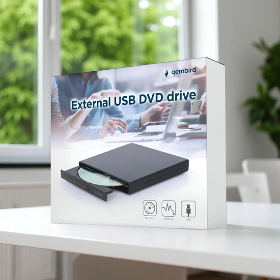 Külső USB DVD-Író Gembird Fekete