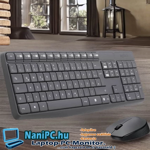 Logitech Wireless Desktop MK235 strapabíró vezeték nélküli billentyűzet–egér páros