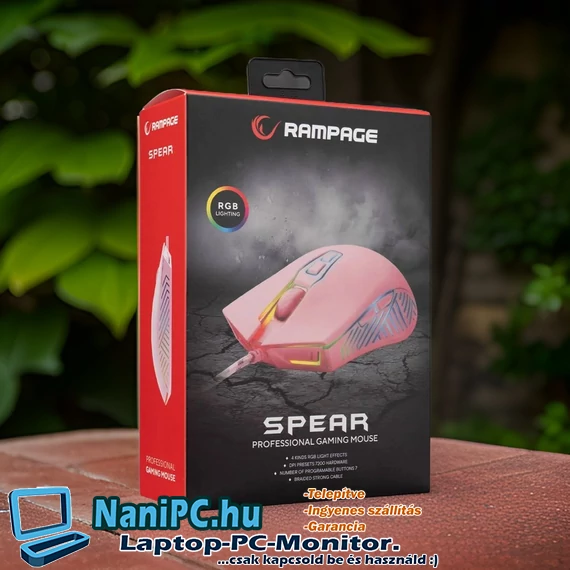 Rampage SMX-G68 SPEAR Gamer Pink Egér