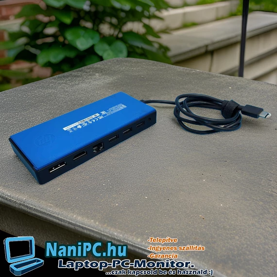 HP Elite TPA-B01 USB-C univerzális dokkolóegység 3 USB 3.0 porttal, HDMI és DisplayPort kimenetekkel