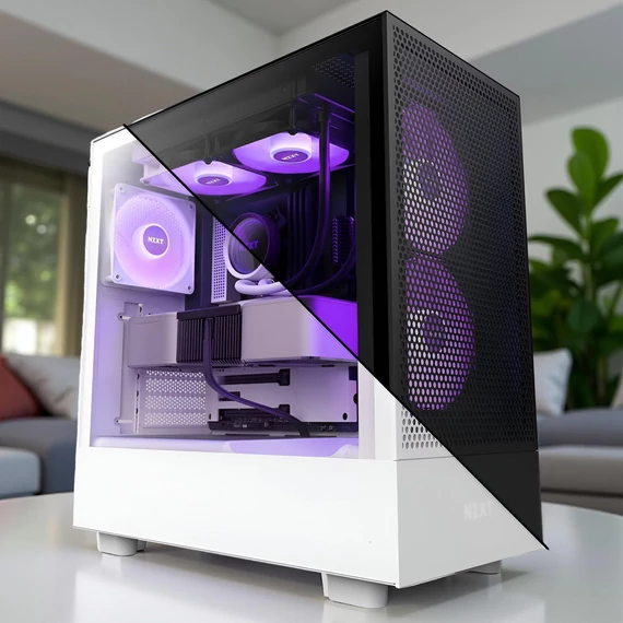 RYZEN 7 RGB gaming PC AMD Ryzen 7 7700X processzorral és Radeon RX 9060 XT grafikus kártyával NZXT H5 FLOW RGB házzal