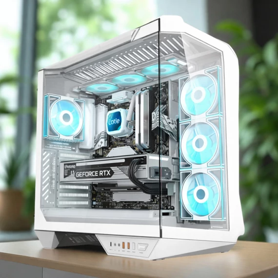 DarkFlash DY470 White RGB gaming számítógép Intel i9-12900KF processzorral, toronyhűtéssel és NVIDIA GeForce RTX 5070 12GB videókártyával