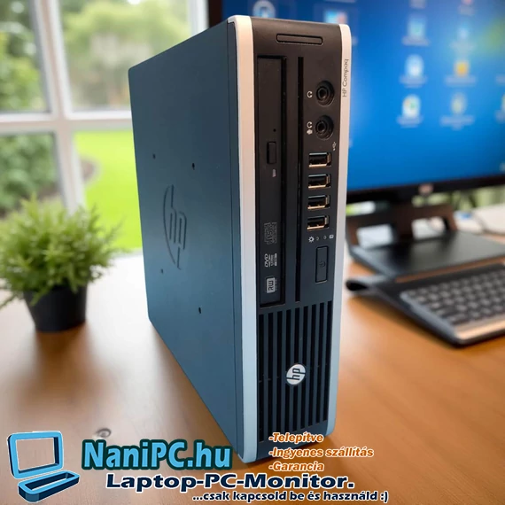 Kompakt energiatakarékos HP Compaq Elite 8300 USDT i5-2400S/4/128SSD/DVD-RW Számítógép Mini PC