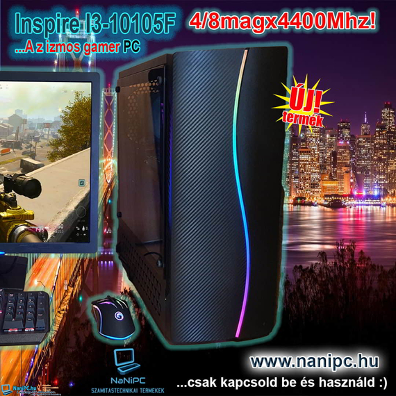 Inspire Gamer PC i3-10105SF/8DDR4/240SSD/GT1030 VGA