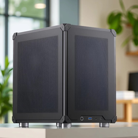 Jonsbo J6 Mini MESH kompakt gaming számítógép Intel i5-14400F processzorral és NVIDIA RTX 5060 8GB videókártyával