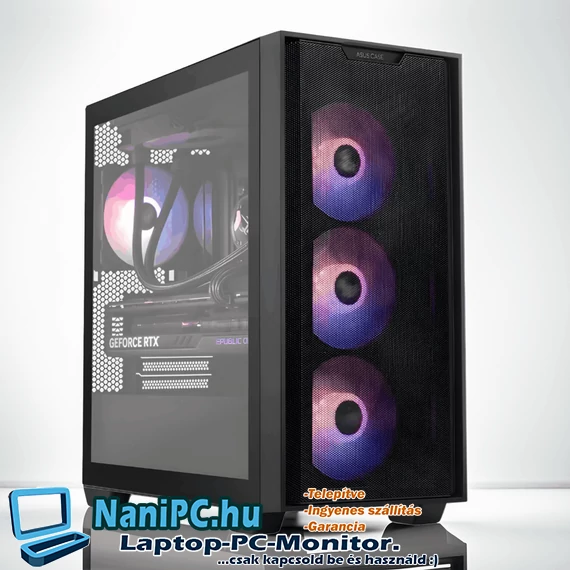 Titan Gold Plus Gaming PC RTX 4060 Ti vízhűtéses rendszer ASUS RGB ház 3 év garanciával